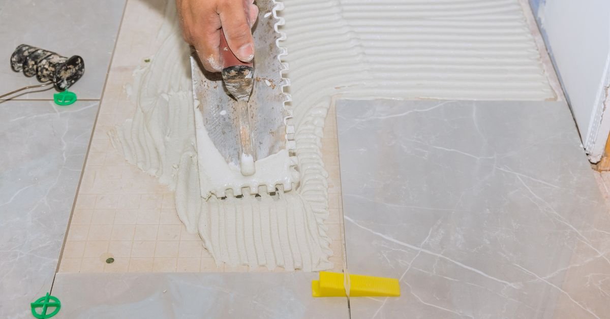 Cleaning, leveling, and priming substrates before marble installation for optimal adhesion and pattern alignment